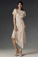 AFRM Vittoria Boat-Neck Ruched Maxi Dress