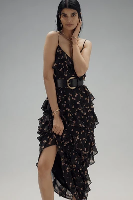 AFRM Ilaria Sweetheart Ruched Mesh Maxi Dress