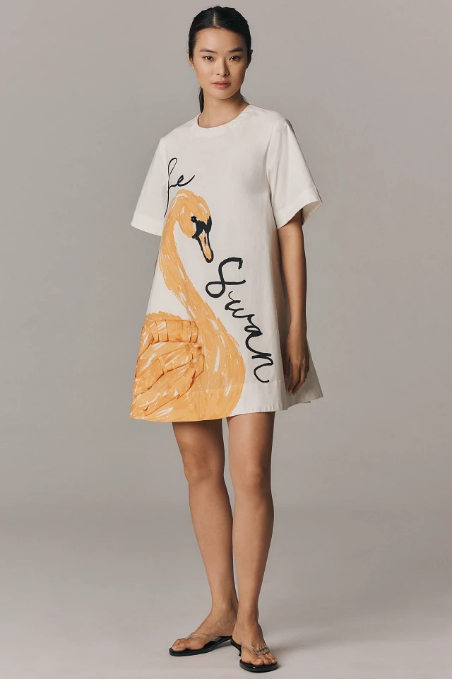 the emmy short-sleeve swing mini dress by maeve: velvet edition The Emmy Short-Sleeve Swing Mini Dress