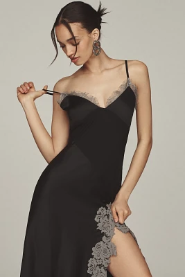 Bl-nk Hector Side-Slit Slip Midi Dress