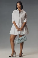 English Factory Plus Long-Sleeve Bubble Mini Shirt Dress