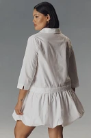 English Factory Plus Long-Sleeve Bubble Mini Shirt Dress