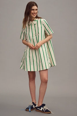 English Factory Short-Sleeve Swing Mini Shirt Dress