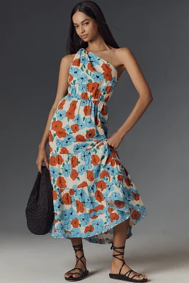 English Factory One-Shoulder A-Line Maxi Dress