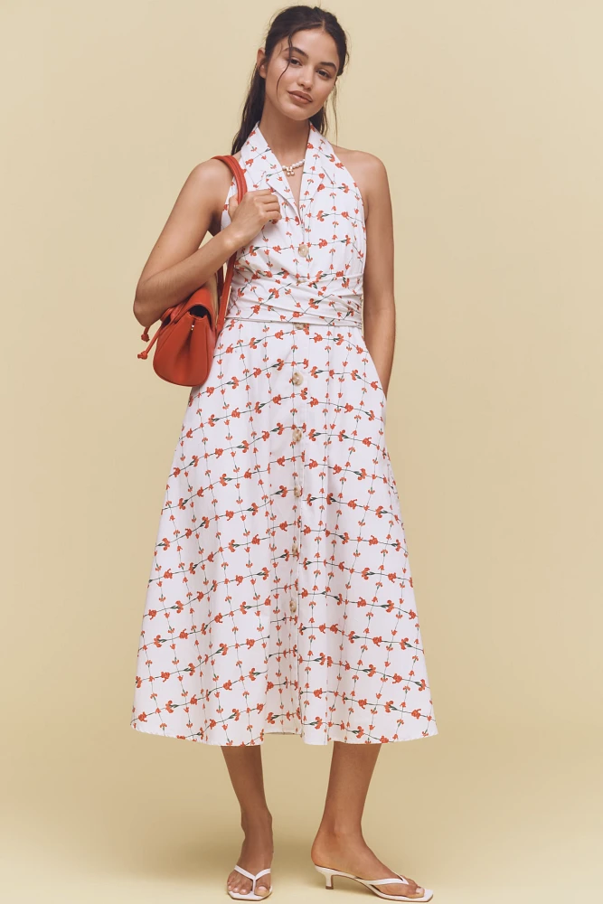 Hutch Alessia Sleeveless Halter Midi Dress