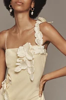 Hutch 3D Floral Appliqué Linen Blend Dress