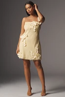Hutch 3D Floral Appliqué Linen Blend Dress