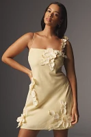 Hutch 3D Floral Appliqué Linen Blend Dress