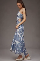 KIVARI Amelie One-Shoulder Side-Cutout A-Line Maxi Dress