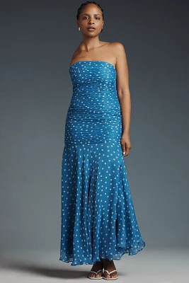 RIXO Strapless Drop-Waist Maxi Dress