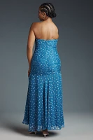RIXO Strapless Drop-Waist Maxi Dress