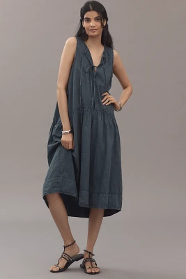 By Anthropologie Sleeveless Denim Midi Tent Dress