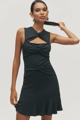 By Anthropologie Sleeveless Twist-Front Mini Dress