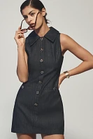 Endless Rose Sleeveless Collared Denim Mini Dress
