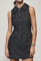 Endless Rose Sleeveless Collared Denim Mini Dress