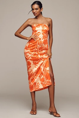 Endless Rose Strapless Printed Slip Midi Dress