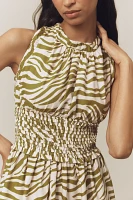 By Anthropologie Sleeveless Poplin Smocked Midi Dress