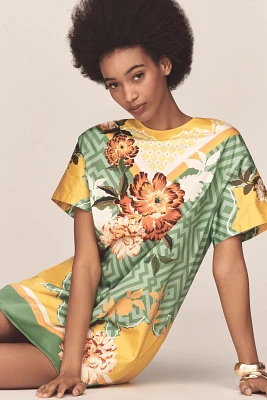 By Anthropologie Floral T-Shirt Dress
