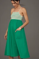 By Anthropologie Square-Neck A-Line Midi Dress