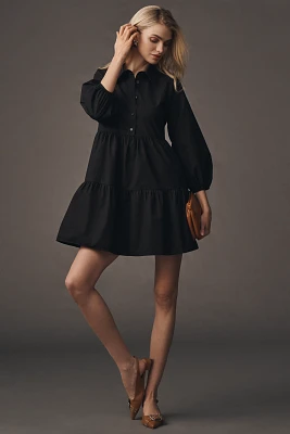 The Bettina Tiered Mini Shirt Dress by Maeve