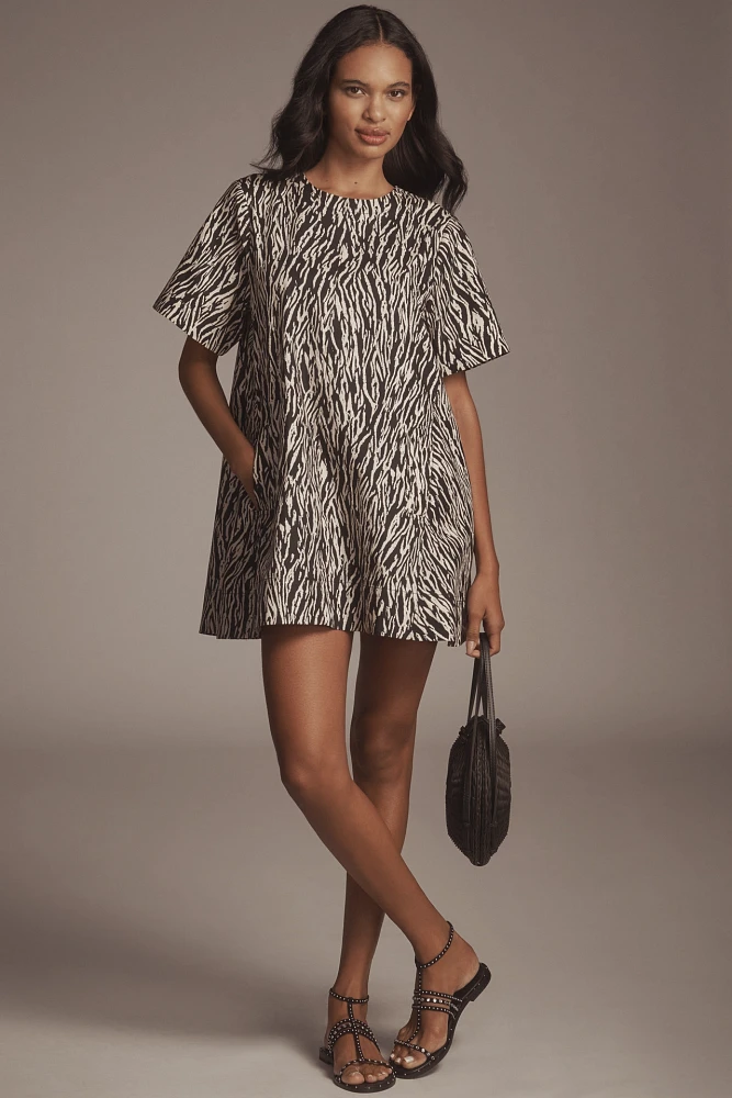 The Emmy Short-Sleeve Swing Mini Dress by Maeve