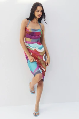 By Anthropologie Square-Neck Halter Midi Dress