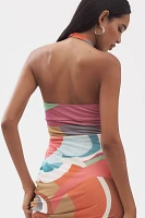 By Anthropologie Square-Neck Halter Midi Dress