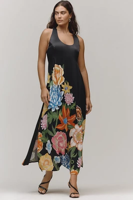 By Anthropologie Sleeveless Linen Blend Maxi Dress