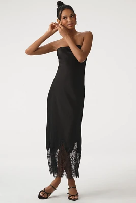 By Anthropologie Lace-Trim Midi Slip Dress