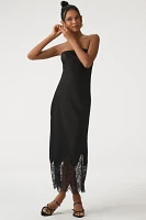 By Anthropologie Lace-Trim Midi Slip Dress