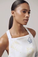 Nephthys Illustrated x Maeve Sleeveless Square-Neck Shift Mini Dress