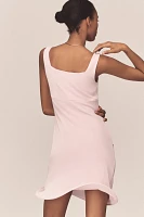 Mare Sleeveless Square-Neck Mini Dress