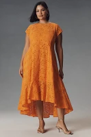 Universal Standard Plus Eyelet Flounce Midi Dress