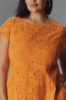Universal Standard Plus Eyelet Flounce Midi Dress