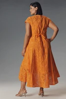 Universal Standard Plus Eyelet Flounce Midi Dress