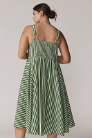 Universal Standard Plus Linen Blend Striped Midi Dress