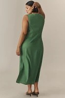 Universal Standard Plus Islet Button-Front Linen Blend Midi Dress