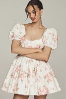 Selkie Sofia Puff-Sleeve Sweetheart Mini Babydoll Dress