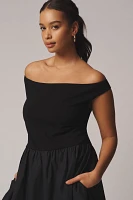 Elodie The Label Vera Off-The-Shoulder Midi Dress