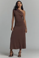 Elodie The Label Cora One-Shoulder Knit Midi Dress