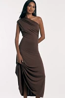 Elodie The Label Cora One-Shoulder Knit Midi Dress