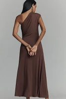 Elodie The Label Cora One-Shoulder Knit Midi Dress