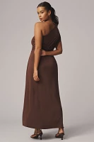 Elodie The Label Cora One-Shoulder Knit Midi Dress