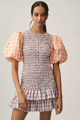 Celia B Roatán Puff-Sleeve Mini Dress