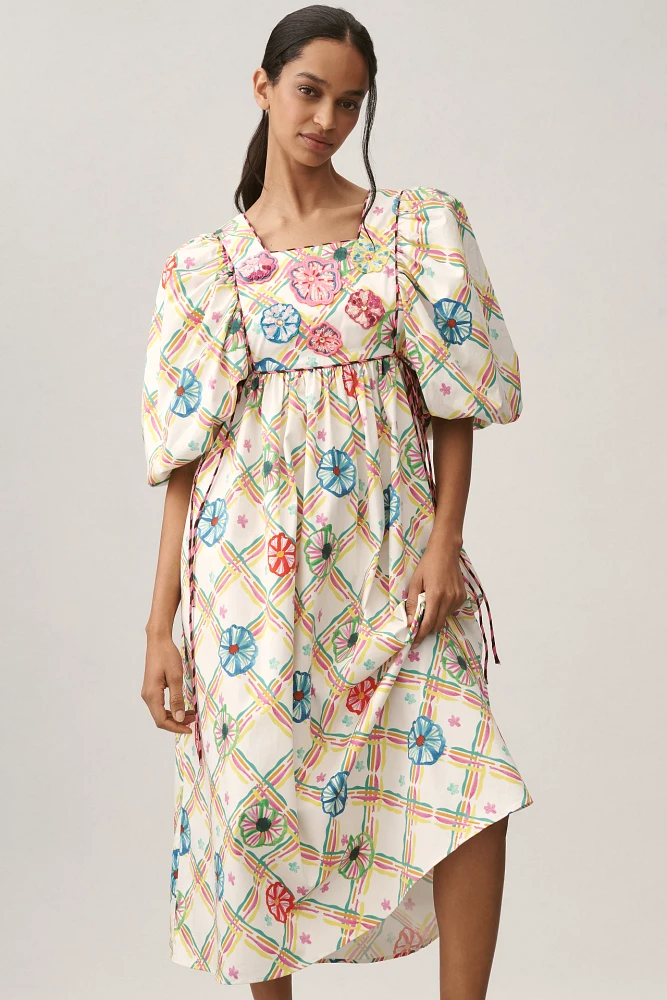 Celia B Santorini Puff-Sleeve Dress