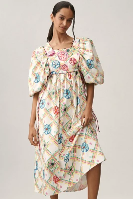 Celia B Santorini Puff-Sleeve Dress