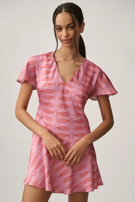 By Anthropologie Short-Sleeve V-Neck Mini Dress