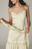 By Anthropologie Sleeveless Embroidered Drop-Waist Midi Dress with Scarf