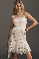 Walter Baker Juniper Strapless Ruffled Lace Mini Dress