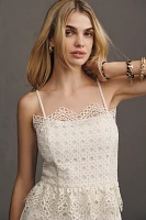Walter Baker Juniper Strapless Ruffled Lace Mini Dress